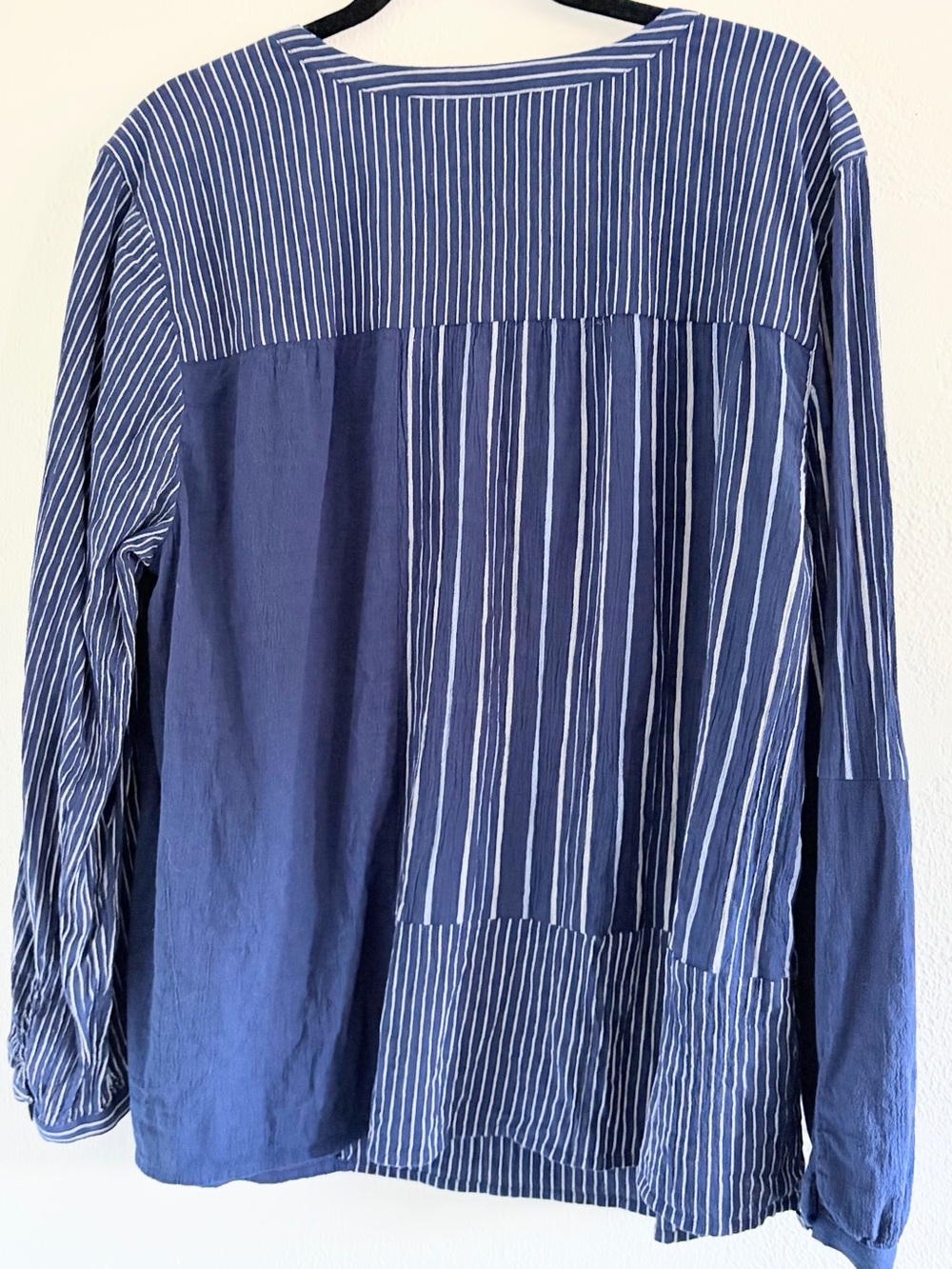J. Jill Navy and White Striped Patchwork Tunic - Picture 3 of 8